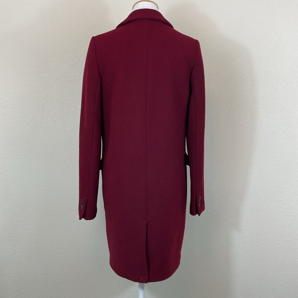 Trf collection Zara maroon deep v wool coat size small - Picture 5 of 12
